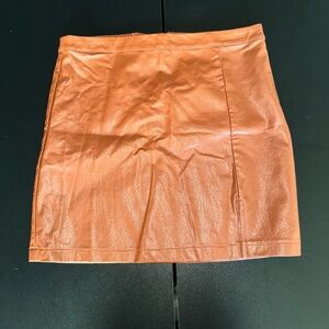 NWT kids tan leather skirt